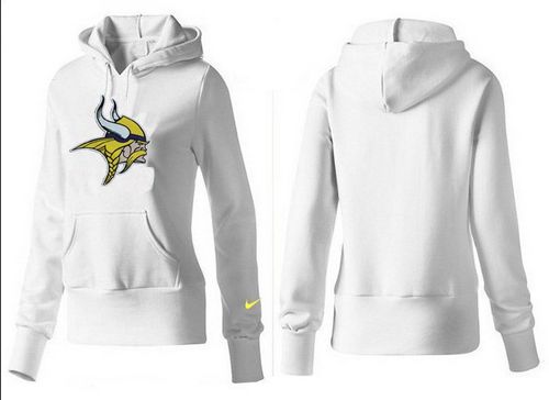 Women's Minnesota Vikings Logo Pullover Hoodie White