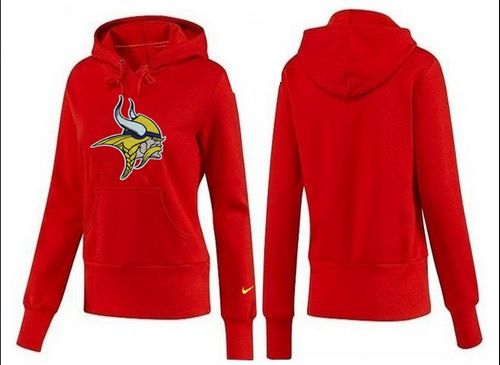Women's Minnesota Vikings Logo Pullover Hoodie Red