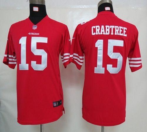  49ers #15 Michael Crabtree Red Team Color Youth Stitched NFL Elite Jersey