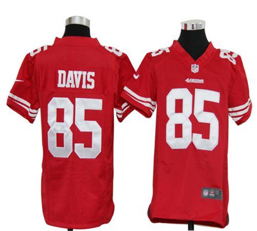  49ers #85 Vernon Davis Red Team Color Youth Stitched NFL Elite Jersey