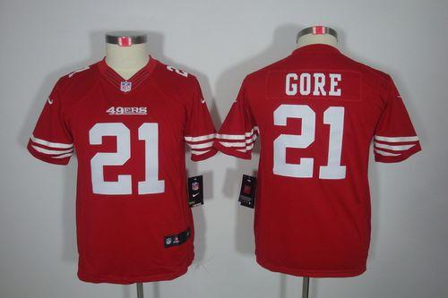  49ers #21 Frank Gore Red Team Color Youth Stitched NFL Limited Jersey