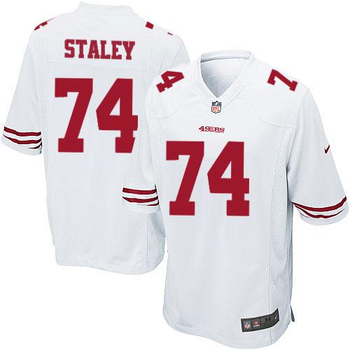  49ers #74 Joe Staley White Youth Stitched NFL Elite Jersey