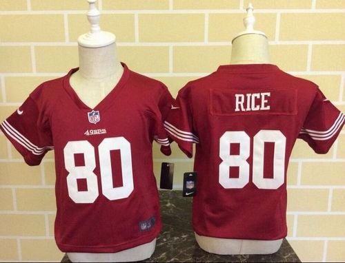 Toddler  49ers #80 Jerry Rice Red Team Color Stitched NFL Elite Jersey