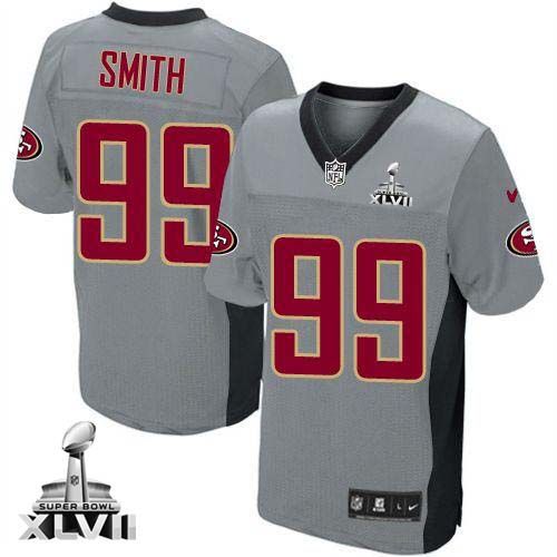  49ers #99 Aldon Smith Grey Shadow Super Bowl XLVII Youth Stitched NFL Elite Jersey