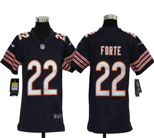  Bears #22 Matt Forte Navy Blue Team Color Youth Stitched NFL Elite Jersey