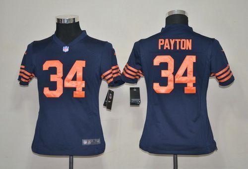  Bears #34 Walter Payton Navy Blue 1940s Throwback Youth Stitched NFL Elite Jersey