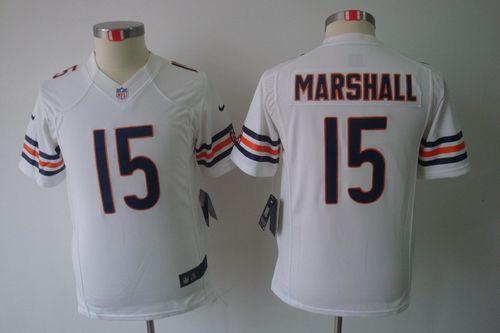 Bears #15 Brandon Marshall White Youth Stitched NFL Limited Jersey