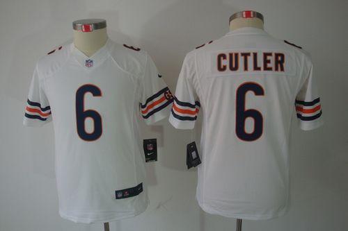  Bears #6 Jay Cutler White Youth Stitched NFL Limited Jersey