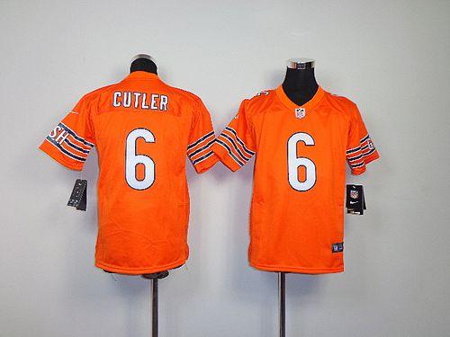  Bears #6 Jay Cutler Orange Alternate Youth Stitched NFL Elite Jersey