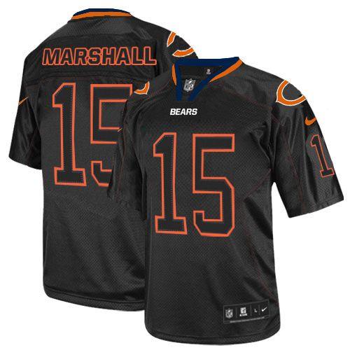  Bears #15 Brandon Marshall Lights Out Black Youth Stitched NFL Elite Jersey