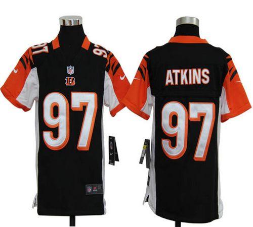  Bengals #97 Geno Atkins Black Team Color Youth Stitched NFL Elite Jersey
