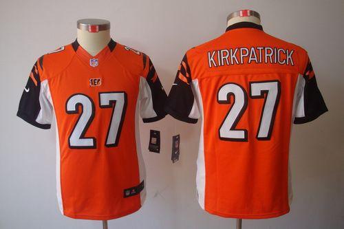  Bengals #27 Dre Kirkpatrick Orange Alternate Youth Stitched NFL Limited Jersey