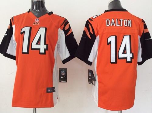  Bengals #14 Andy Dalton Orange Alternate Youth Stitched NFL Elite Jersey