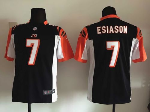  Bengals #7 Boomer Esiason Black Team Color Youth Stitched NFL Elite Jersey