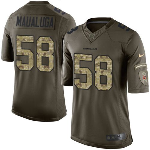  Bengals #58 Rey Maualuga Green Youth Stitched NFL Limited Salute to Service Jersey