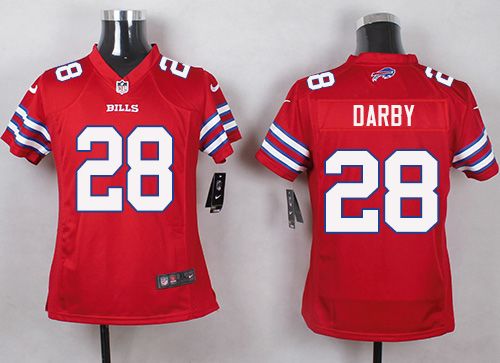  Bills #28 Ronald Darby Red Youth Stitched NFL Limited Rush Jersey