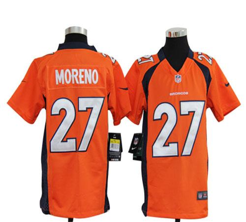  Broncos #27 Knowshon Moreno Orange Team Color Youth Stitched NFL Elite Jersey