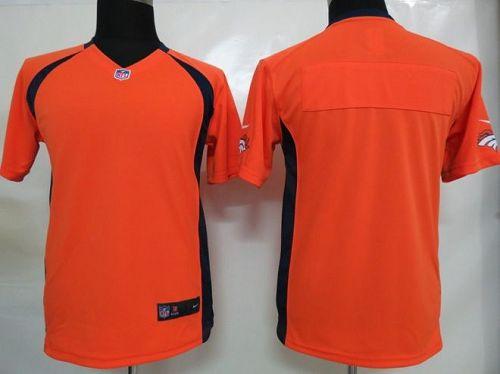  Broncos Blank Orange Team Color Youth NFL Game Jersey