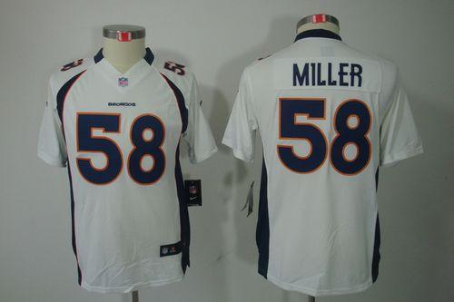  Broncos #58 Von Miller White Youth Stitched NFL Limited Jersey