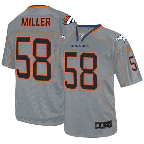  Broncos #58 Von Miller Lights Out Grey Youth Stitched NFL Elite Jersey