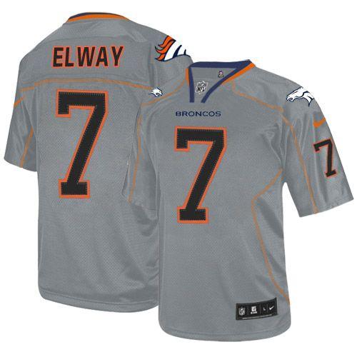  Broncos #7 John Elway Lights Out Grey Youth Stitched NFL Elite Jersey