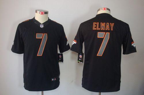  Broncos #7 John Elway Black Impact Youth Stitched NFL Limited Jersey