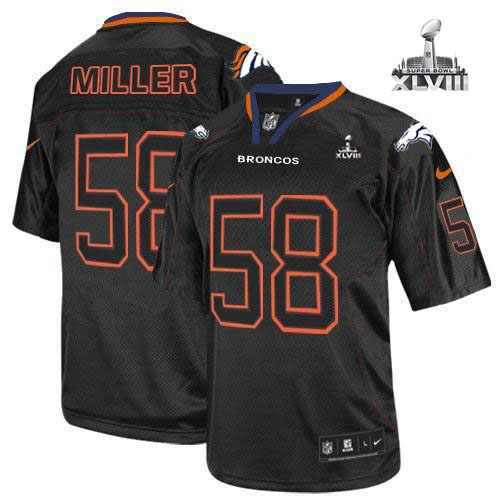  Broncos #58 Von Miller Lights Out Black Super Bowl XLVIII Youth Stitched NFL Elite Jersey