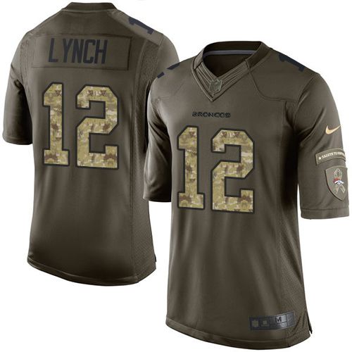  Broncos #12 Paxton Lynch Green Youth Stitched NFL Limited Salute to Service Jersey