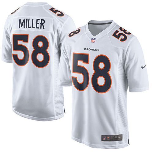  Broncos #58 Von Miller White Youth Stitched NFL Game Event Jersey