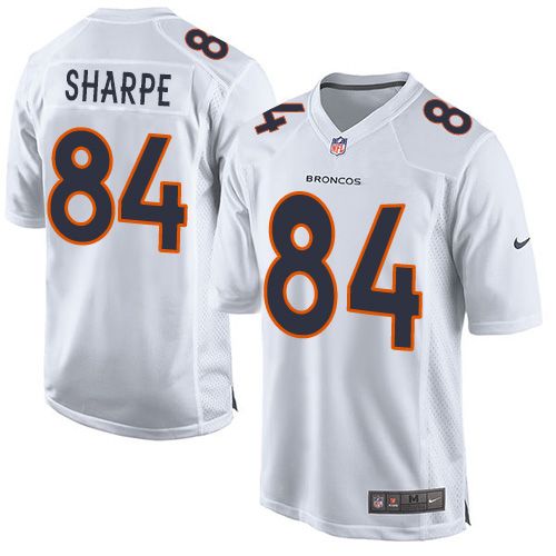  Broncos #84 Shannon Sharpe White Youth Stitched NFL Game Event Jersey