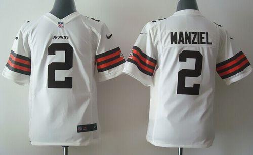  Browns #2 Johnny Manziel White Youth Stitched NFL Elite Jersey
