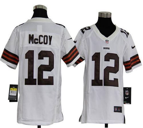  Browns #12 Colt McCoy White Youth Stitched NFL Elite Jersey