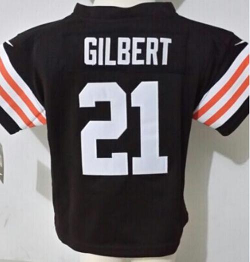 Toddler  Browns #21 Justin Gilbert Brown Team Color Stitched NFL Elite Jersey