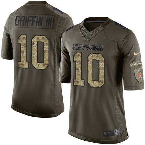  Browns #10 Robert Griffin III Green Youth Stitched NFL Limited Salute to Service Jersey