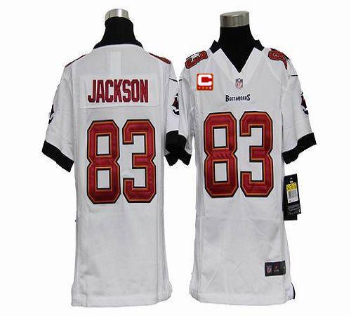  Buccaneers #83 Vincent Jackson White With C Patch Youth Stitched NFL Elite Jersey
