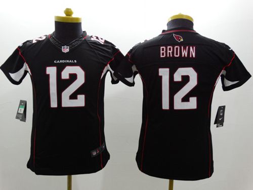 Cardinals #12 John Brown Black Alternate Youth Stitched NFL Limited Jersey