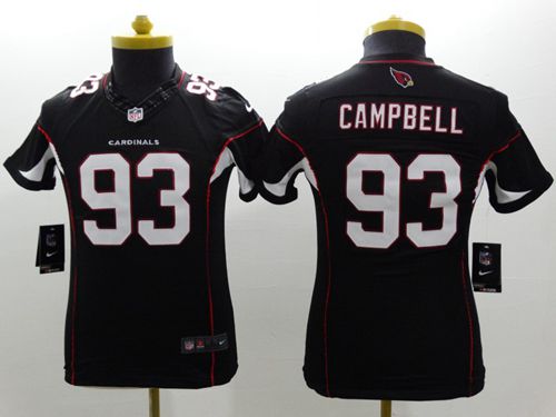  Cardinals #93 Calais Campbell Black Alternate Youth Stitched NFL Limited Jersey