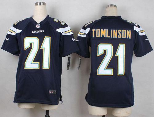  Chargers #21 LaDainian Tomlinson Navy Blue Team Color Youth Stitched NFL New Elite Jersey