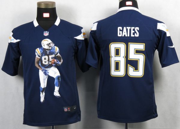  Chargers #85 Antonio Gates Navy Blue Team Color Youth Portrait Fashion NFL Game Jersey