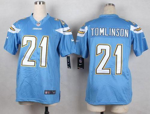  Chargers #21 LaDainian Tomlinson Electric Blue Alternate Youth Stitched NFL New Elite Jersey