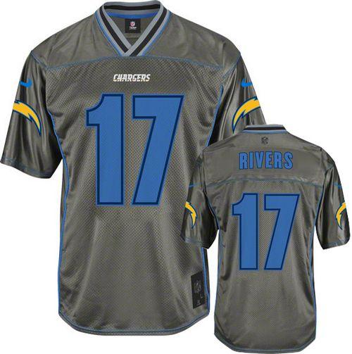  Chargers #17 Philip Rivers Grey Youth Stitched NFL Elite Vapor Jersey