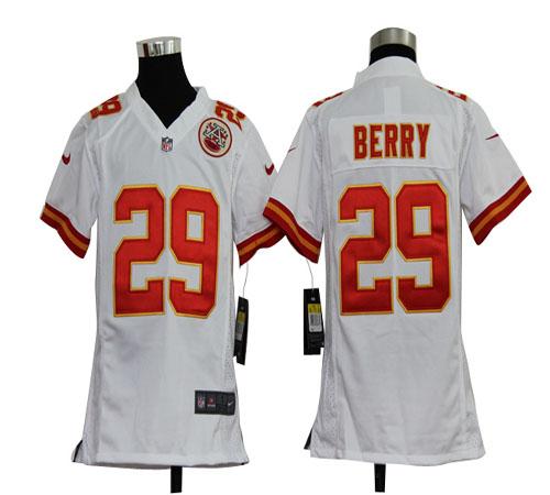  Chiefs #29 Eric Berry White Youth Stitched NFL Elite Jersey