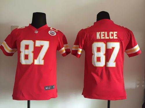  Chiefs #87 Travis Kelce Red Team Color Youth Stitched NFL Elite Jersey