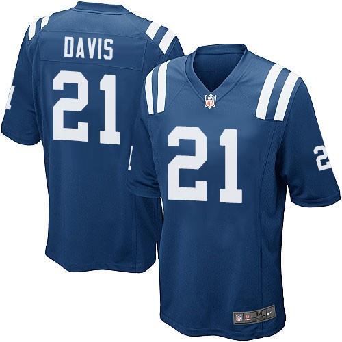  Colts #21 Vontae Davis Royal Blue Team Color Youth Stitched NFL Elite Jersey