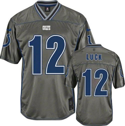  Colts #12 Andrew Luck Grey Youth Stitched NFL Elite Vapor Jersey