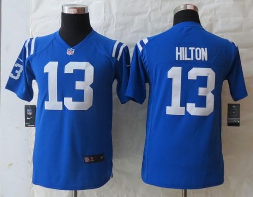  Colts #13 T.Y. Hilton Royal Blue Team Color Youth Stitched NFL Elite Jersey