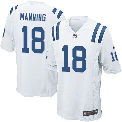  Colts #18 Peyton Manning White Youth Stitched NFL Elite Jersey