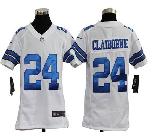  Cowboys #24 Morris Claiborne White Youth Stitched NFL Elite Jersey