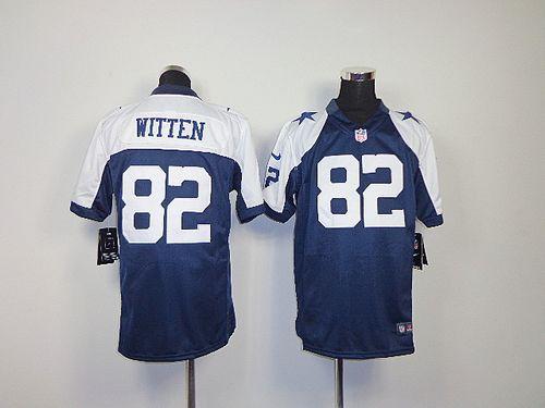  Cowboys #82 Jason Witten Navy Blue Thanksgiving Youth Throwback Stitched NFL Elite Jersey