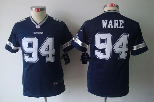  Cowboys #94 DeMarcus Ware Navy Blue Team Color Youth Stitched NFL Limited Jersey